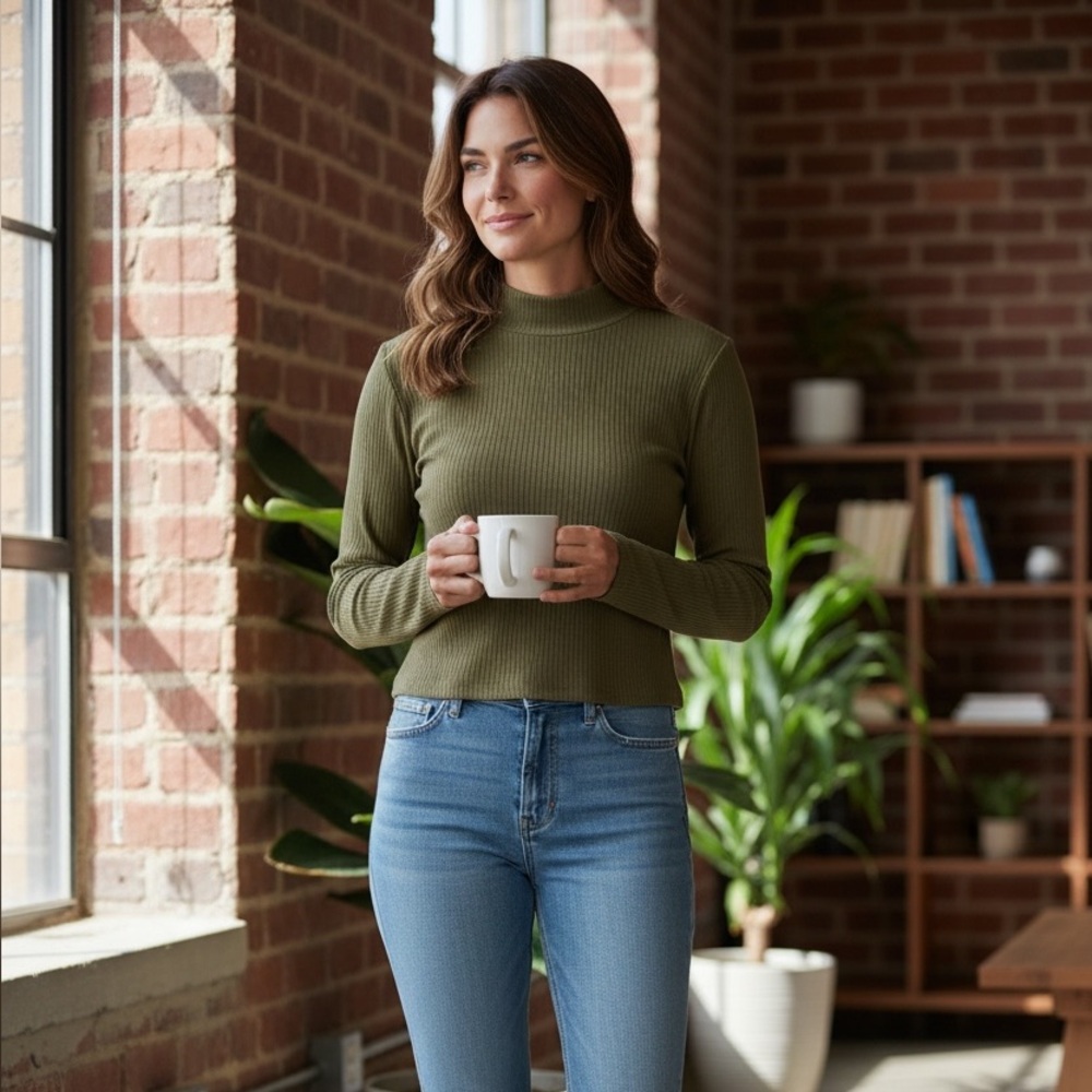 Bozzolo Green Turtleneck